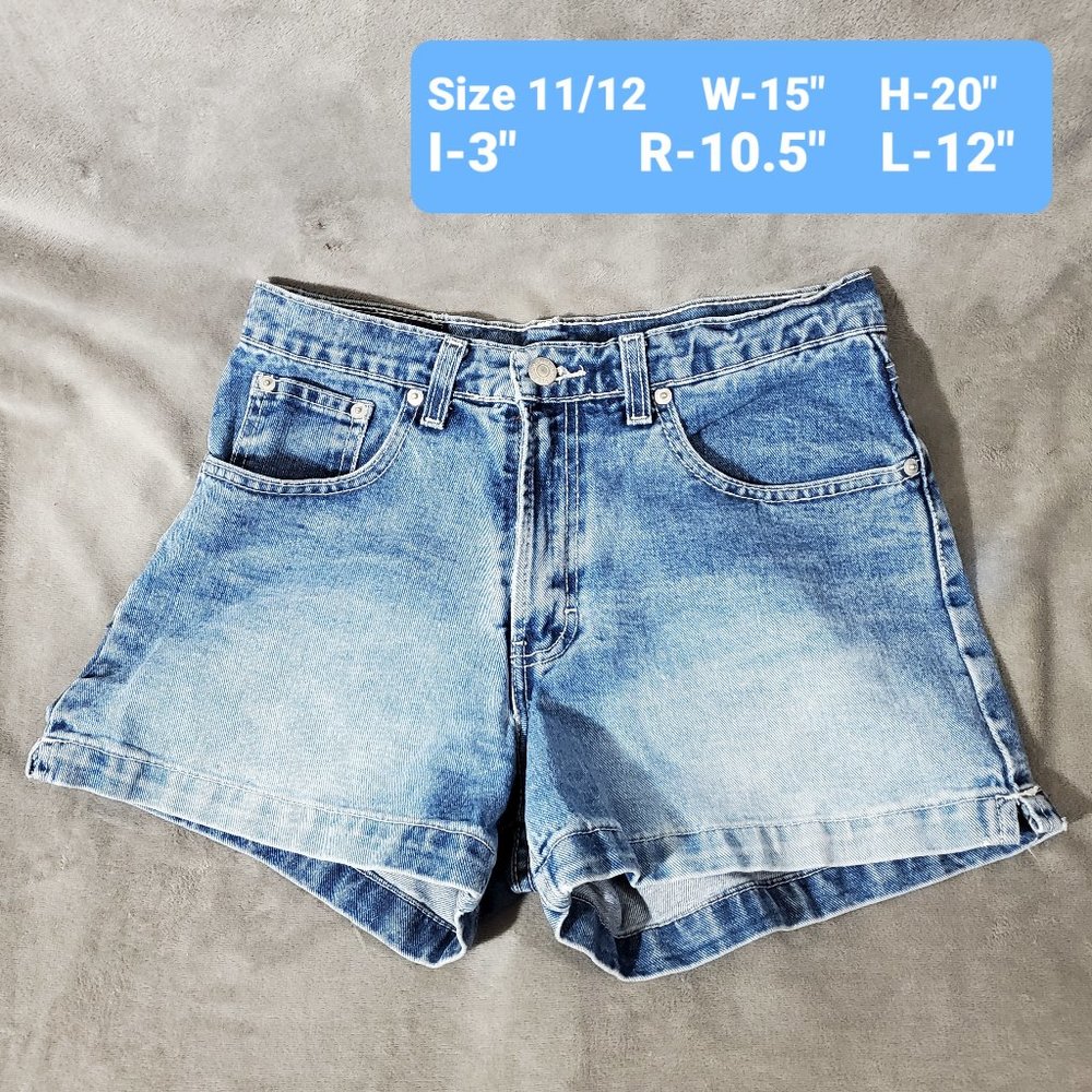 Jordache 100% Cotton Blue Denim Shorts Size 11/12